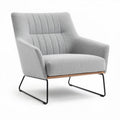 Modern fabric accent chair with metal frame - 75 x 80 x 85cm