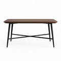 Corrugated design dining table with metal legs - 120 x 60 x 75cm
