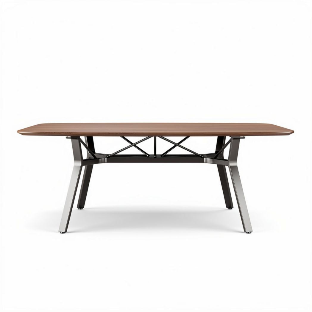 Wooden dining table with metal frame - 200 x 100 x 75cm