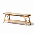 Wooden coffee table with lower shelf for living room - 120 x 60 x 40cm