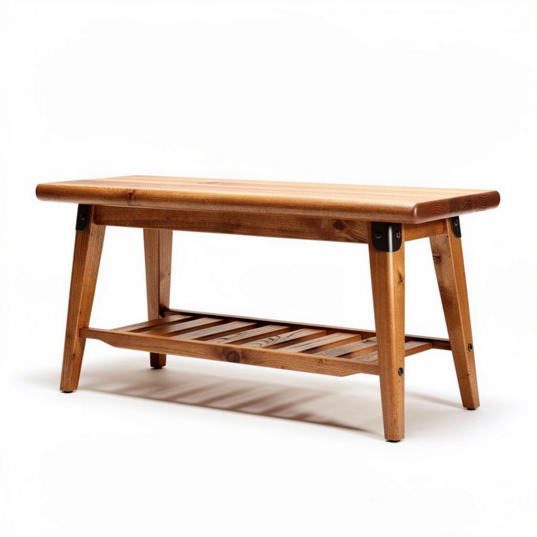 Wooden coffee table with open shelf design - 100 x 50 x 40cm