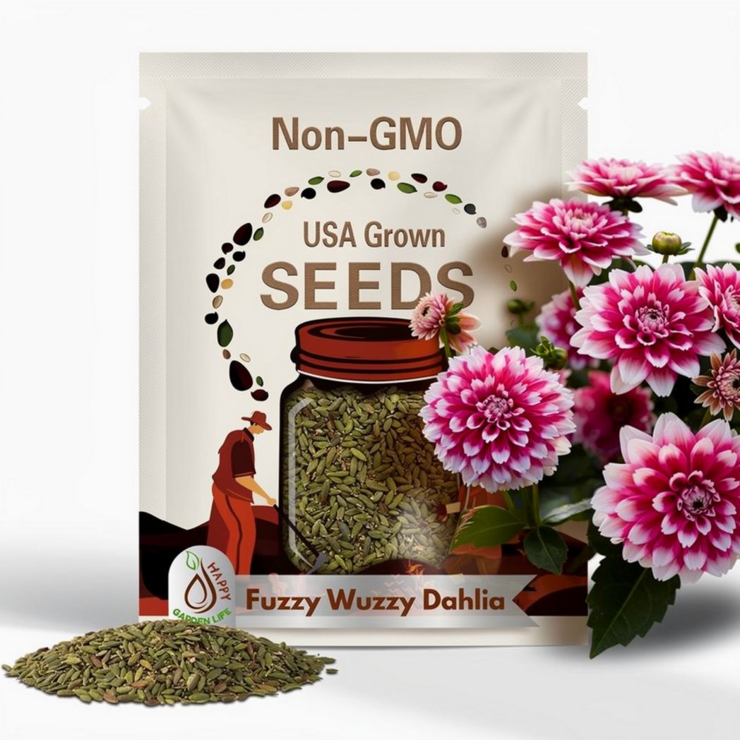 20+ Seeds| Fuzzy Wuzzy Dahlia Seeds - Perennial - Flowering - Hybrid - Open-Pollinating - Fast Growing - Clumping - Plant in Spring #D046