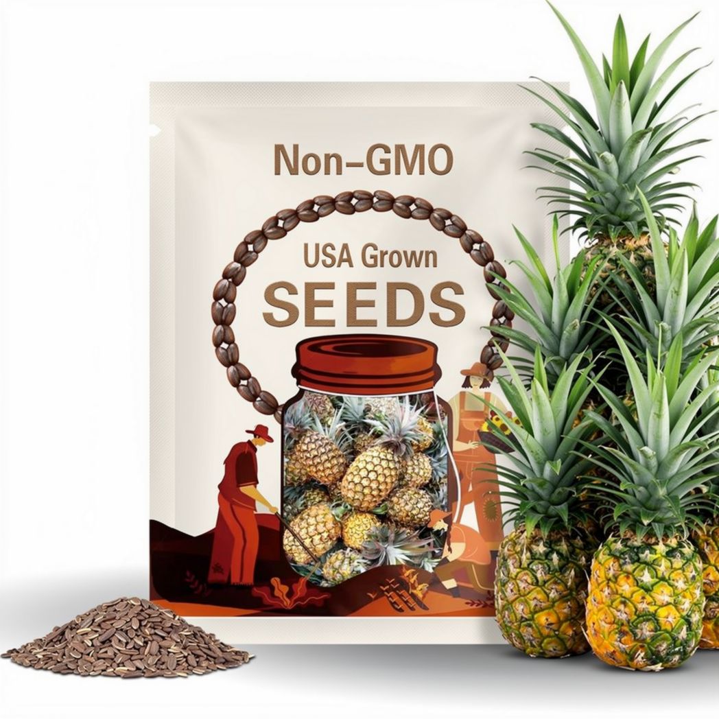 15 Giant Kew Pineapple Seeds, Tropical Fruit Variety with Large, Juicy Sweet Flesh