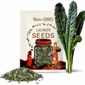 Lacinato Kale Heirloom Seeds - Dinosaur Kale, Tuscan, Nero di Toscana, Black Cabbage, Kale Chips, Cold Hardy, Open Pollinated, Non-GMO