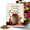 50 Double Mix Coneflower Seeds – Echinacea Flower Blend in Vibrant Colors – Pollinator Magnet & Perennial Blooms