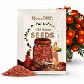 Red Marigold Flower Seeds - Grow Beautiful Flowers Indoors, Outdoors, In Pots, Grow Beds, Soil, Hydroponics & Aquaponics