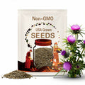 Milk Thistle Herb Seeds - Heirloom Seeds, Medicinal & Culinary Herb, Holy Thistle, Showy Purple Flowers, Detox Herb, Bee Friendly, Non-GMO