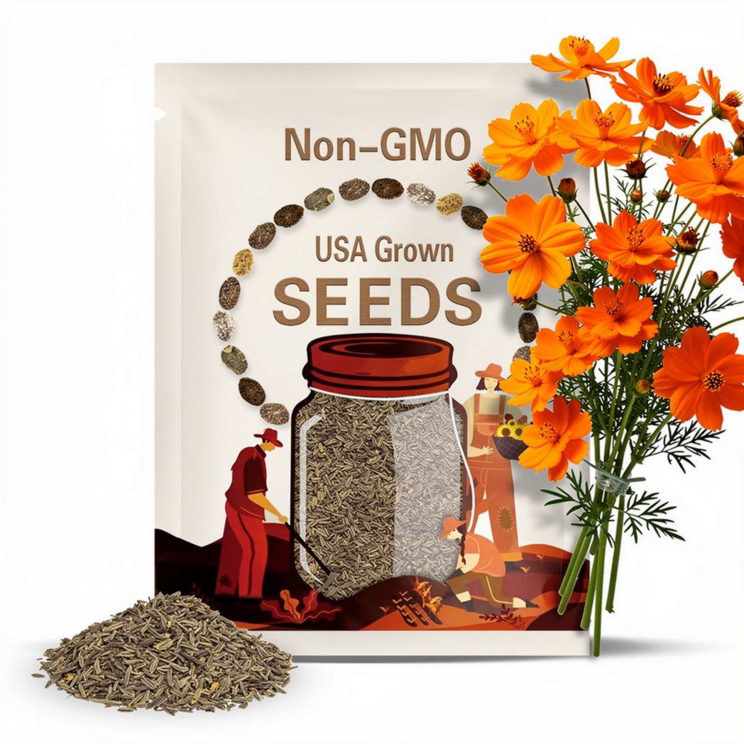 Cosmos Dwarf Orange Sulphur Seeds 100 Ct Flower Garden ANNUAL USA