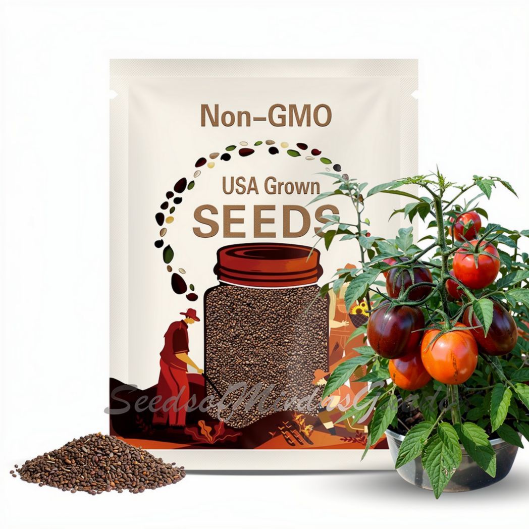 Evan’s Chocolate Plum Tomato Seeds – Rare Heirloom Brown Plum Tomato, Organic Non-GMO Sweet Dark Garden Variety