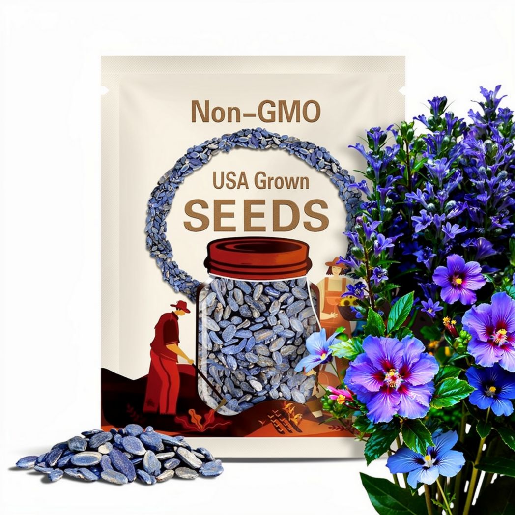 20 Blue Purple Hibiscus Seeds Flower Flowers Seed Perennial Hardy Garden Bloom Tropical Fresh Seeds Shrub Tree US SELLER