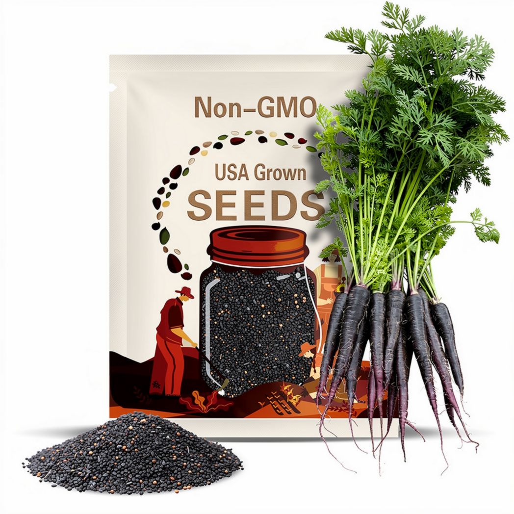 Black Nebula Carrot Seeds – Heirloom, Deep Purple to Black Root Vegetable, Open Pollinated & Non-GMO, Rare Variety | 250 Seeds