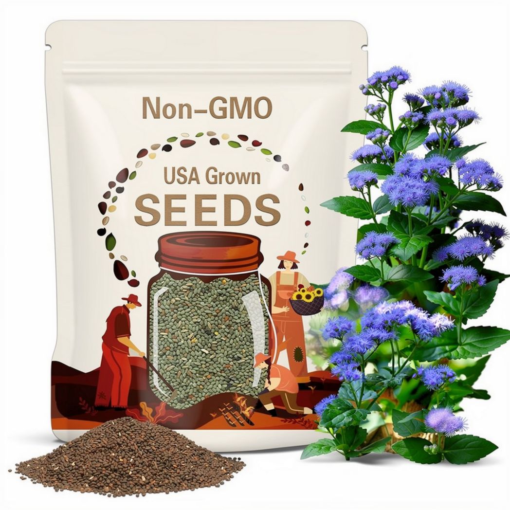 30 Seeds| Dwarf Blue Mink Ageratum Seeds - Potted - Fast Growing - Attracts pollinators- Open-Pollinating- Great for Borders & Containers #5